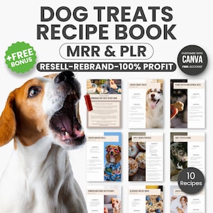 Dog Treat Recipe Book Template Printable, Dog Nutrition Book, Dog Food Recipes, DIY Pet Treat Organizer, 10 Recipes Canva Templates