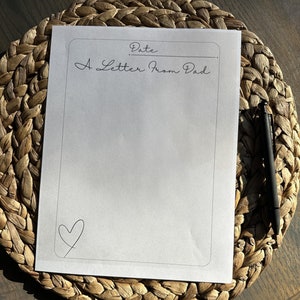 Una carta de papá, carta para mi hijo, regalo para un nuevo papá, recuerdo para mi hijo, papelería