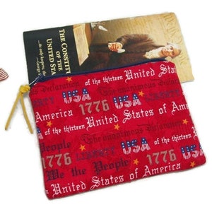 Padded Cell Phone Zipper Pouch in Patriotic We the People Print image 3