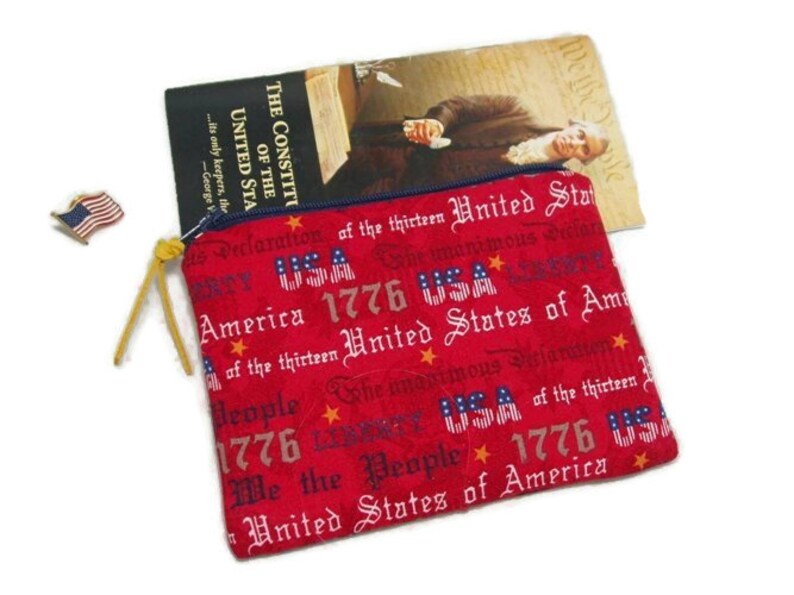 Padded Cell Phone Zipper Pouch in Patriotic We the People Print image 3