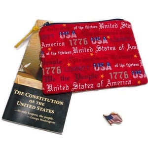 Padded Cell Phone Zipper Pouch in Patriotic We the People Print image 5