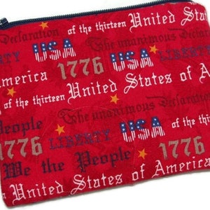 Padded Cell Phone Zipper Pouch in Patriotic We the People Print image 4