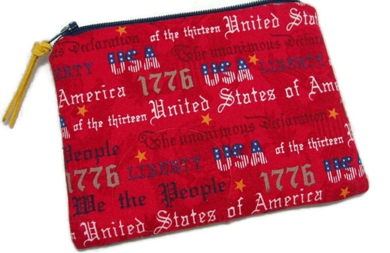 Padded Cell Phone Zipper Pouch in Patriotic We the People Print image 4