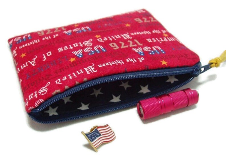 Padded Cell Phone Zipper Pouch in Patriotic We the People Print image 2