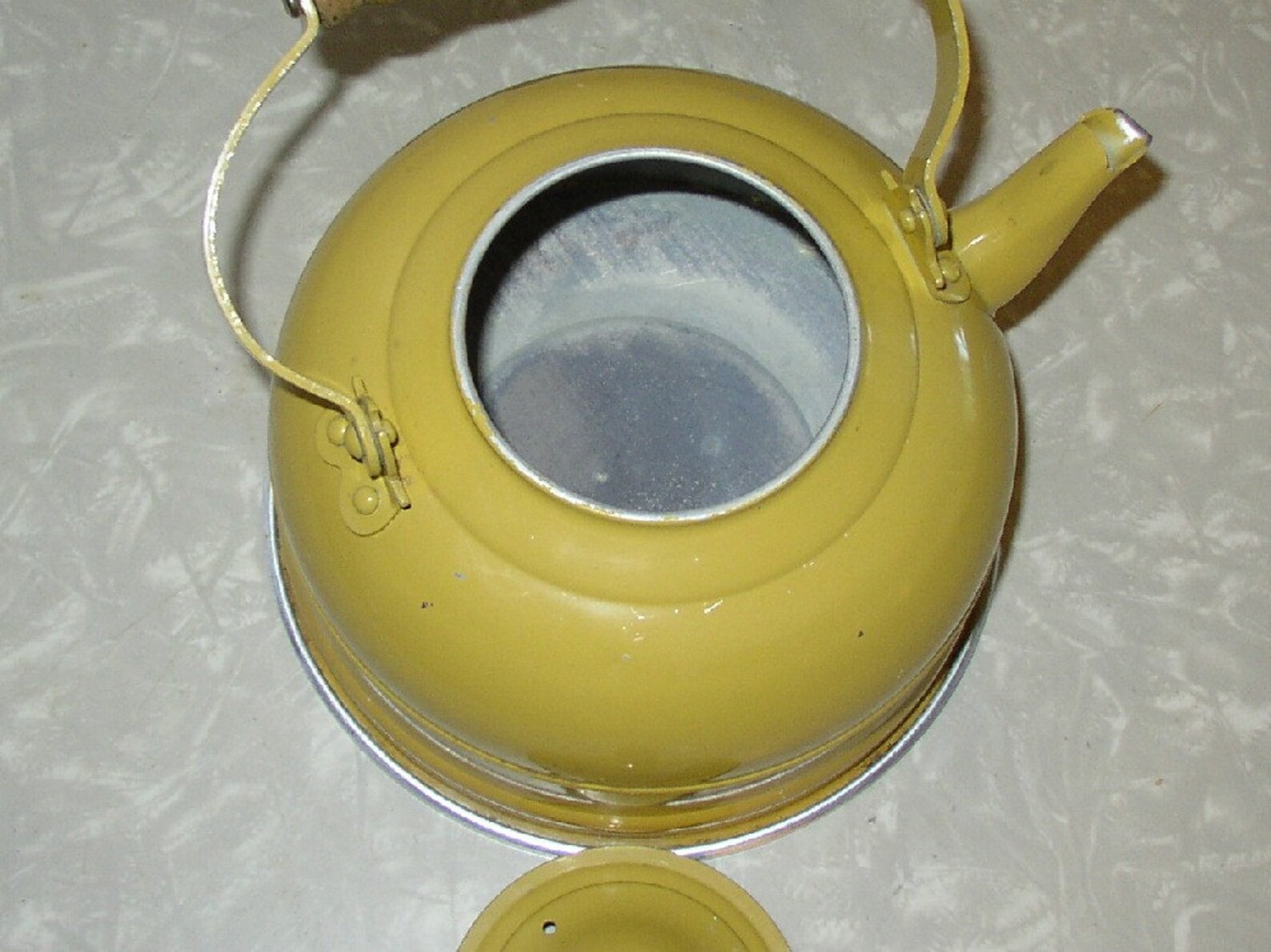 Mustard Yellow Tea Kettle with Wooden Handle Etsy