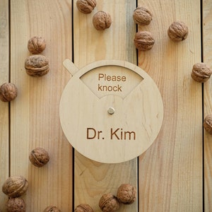 Please Knock Door Sign, Customizable 4 Sides Sign, Work Status, Personalized Office Door Hanger, Do not Disturb, In a Meeting, Coworker Gift