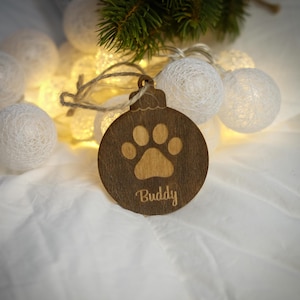 Dog Loss Ornament for Christmas Tree, Dog Memory Paw, Pet Memorial Gift, Dog Keepsake, Forever in Our Hearts, Dog Sympathy Gift