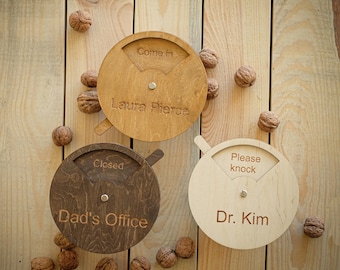 Knacka-skylt för studentrum, lunchrastskylt i trä, dörrhängare "Stör ej", ring inte på klockan, dekoration för hemmakontoret