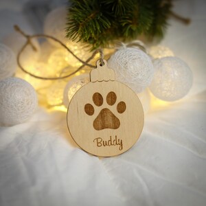 Dog Memory Christmas Ornament, Dog Loss Gift, Pet Memorial Gift, Forever Loved, Dog Keepsake, Forever in Our Hearts, Dog Paw Ornament