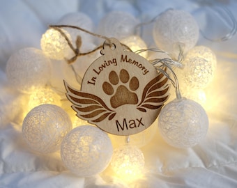 Gedenkgeschenk für Hunde, Haustierpfote und Engelsflügel Verzierung, Trauerschild für Haustiere, Sympathiegeschenk für Hunde, Geschenk für Hundeverlust, Haustier-Erinnerung