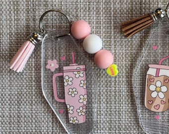 Retro Hotel Key Chain / Bag Tag COFFEE LOVER THEME