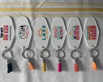 Retro Hotel Key Chain / Bag Tag LAKE LIFE THEME