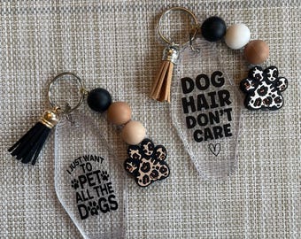 Retro Hotel Key Chain / Bag Tag DOG THEME