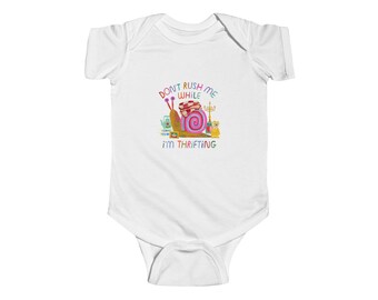 Cute Thrifting Saying Infant Onesie, Funny Baby Outfit for Trendy Kids, Vintage Resale Baby Clothes, Secondhand Fashion Infant Romper,