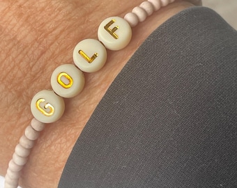 Golf Bracelet, sports fan gift, golf fan bracelet, Personalized Gift, Beaded Bracelet