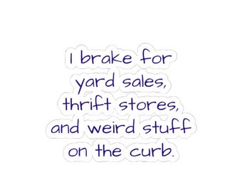 Thrift Store Lover Stickers, Vintage Vibes Kiss-Cut Stickers, Unique Retro Style Decals, Trendy Car Bumper Sticker, Eclectic Resale Shop