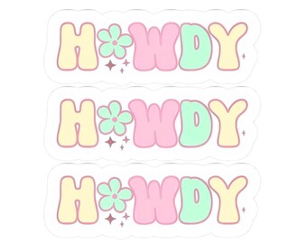 HOWDY Cute Kiss-Cut Stickers, Adorable Vinyl Decal for Laptops, Water Bottles, Scrapbooking, Journaling, and Planners