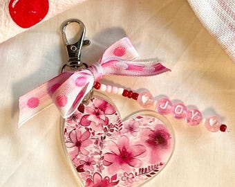 Heart Key Chain / Bag Tag JOY