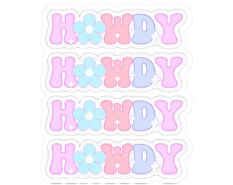 HOWDY Cute Kiss-Cut Stickers, Adorable Vinyl Decal for Laptops, Water Bottles, Scrapbooking, Journaling, and Planners