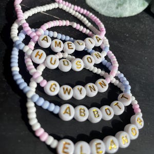 Personalized Word Bracelet, Kids Name Bracelet, Stacking Mama Bracelet, Personalized Gift, Beaded Bracelet