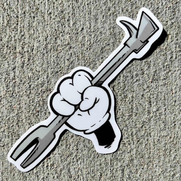 Firefighter Halligan Sticker, Vinyl Helmet Decal, Waterproof Fireman Stickers for Laptop or Car