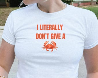 Camiseta "Me importa un bledo", camiseta vintage bonita, camiseta vintage, gráfico retro, estética de Pinterest, estilo Y2K de los 90, camiseta ajustada para mujer, camisa de moda de los 90