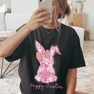 Comfort Colors® Watercolor Bunny Shirt, Happy Easter Shirt, Colorful Rabbit Shirt, Easter Day T-Shirt, Funny Easter Shirt, Easter Rabbit Tee