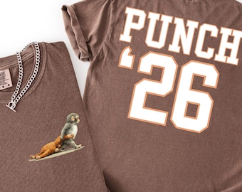 Comfort Colors® Monkey Punch Graphic Shirt, Baby Monkey Holding Plush Toy Tee, Animal Lover Gift, Cute Trendy Shirt