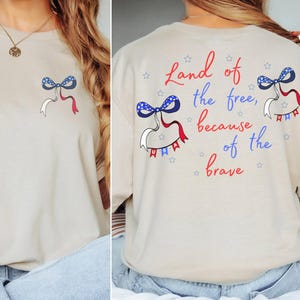 Land of the Free Because of the Brave T-Shirt - Patriotic USA Tee with Front & Back Design - 4th of July, Memorial Day Unisex T-Shirt