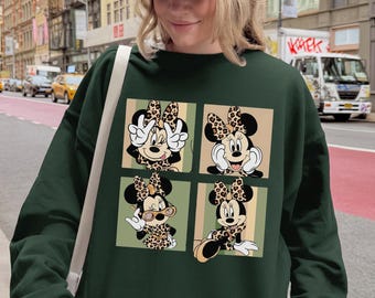 Minnie Safari Sweatshirt, Leopard Minnie Bow Hoodie, Disney Wild Sweater, Animal Kingdom Hoodie, Disneyland Family Vacation Sweatshirt