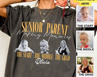 Comfort Colors® Custom Vintage Photo Senior Parent Senior Mom Shirts 2027, Proud Family of Graduate Tees, Class Of 2027 Graduation Gifts