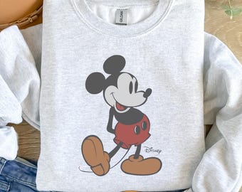 Disney Classic Mickey Mouse Pose Sweatshirt, Mickey Hoodie, Disneyland Holiday Vacation Sweatshirt, Disney Retro Sweater, Disney Trip Sweat