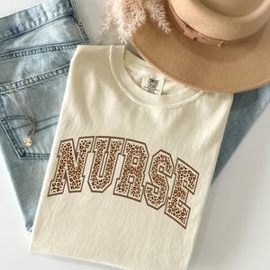 Comfort Colors® Leopard Nurse Shirt, Nurse T-Shirt, RN Shirt, Nursing School Shirt, Registered Nurse Shirt, Nurse Gift