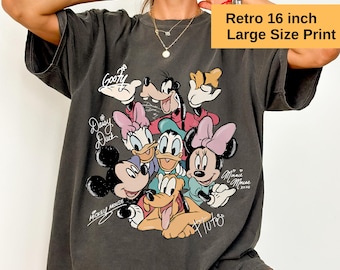 Vintage Mickey and Friends Signatures Shirt, Magical Sweatshirt, Disney Characters Tee, Disney Mouse Head Tee, Mickey & Co Gift, Disney Tee