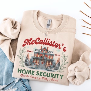 McCallister Home Security Sweatshirt, Christmas Movie Sweater, Funny Christmas Sweatshirt, McCallister Shirt, Christmas Gift, Xmas Movie