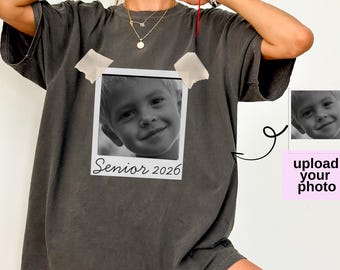 Custom Senior 2026 Vintage Photo Shirt, Class of 2026, Graduation Tee, High School Senior Shirt, Senior 2026 Shirt,Custom Shirt With Picture