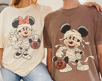 Retro Mickey and Minnie Mummy Shirt, Mickey's Not So Scary Halloween Party 2026 Tee, Disneyland Halloween Family Matching Trip Shirt