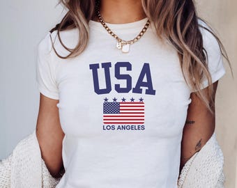 USA Baby Tee, America Fourth of July Baby Tee, USA Flag Baby Tee,Memorial Day Baby Tee, USA Women's Baby Tee,America Baby Tee