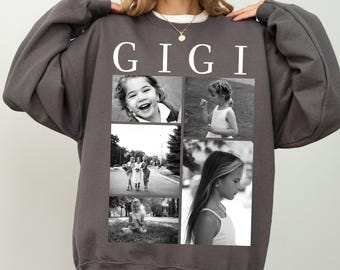 Custom Gigi Sweatshirt, Kids Photo Collage Sweater, Christmas Gift For Grandma, Personalized Gigi Sweatshirt, Custom Grandma Gift Sweatshirt