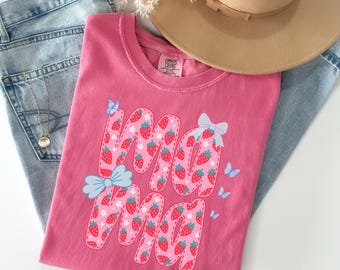 Strawberry Mama T Shirt, Strawberry Mom Shirt, First Mothers Day Gift For Mama Tshirt, Baby Announcement, New Mom Gift, Cute Strawberry Tee