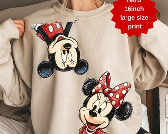 Retro Mickey and Minnie Sweatshirt, Magical Shirt, Disney Characters Shirt, Mickey & Co Gift, Disney Tee Valentines Day Gift