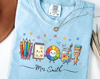 Comfort Colors® Custom Art Teacher Doodle Shirt, Teacher Life Teaching Art Shirt, Teacher Appreciation Gift, Back To School Art Teacher Gift