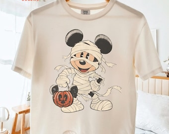 Retro Mickey Mummy Comfort Colors® Boxy Tee, Mickey's Not So Scary Halloween Party 2026 Crop Top, Halloween Disney Family Shirt, Disney Tee