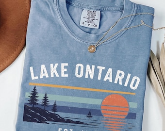 Comfort Colors® Lake Ontario Tee, Anti Trump Shirt, Lake Ontario Great Lake Tee, Great Lakes Sunset Graphic T-Shirt, Lake Ontario Forever