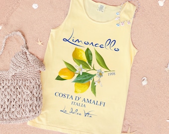 Comfort Colors® Vintage Limoncello Tank Top, Aesthetic Fruit Tee, Fruit Tank Top, Graphic Shirt, Foodie Gift, Aesthetic Tee Plant Lover Tee