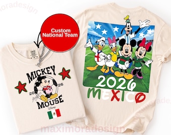 Custom Mickey and Friends All Country Flags Soccer Shirt,Disney Mickey Mouse And Friends USA Soccer T-Shirt, Disneyland Family Matching Tee