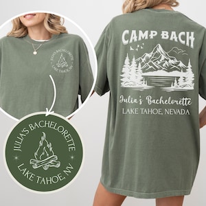 Vintage Camp Bachelorette Shirt, Custom Camping Bachelorette Shirts, Outdoor Mountain Bride Tee, Retro Lake Themed Bridal Party, Hiking Bach