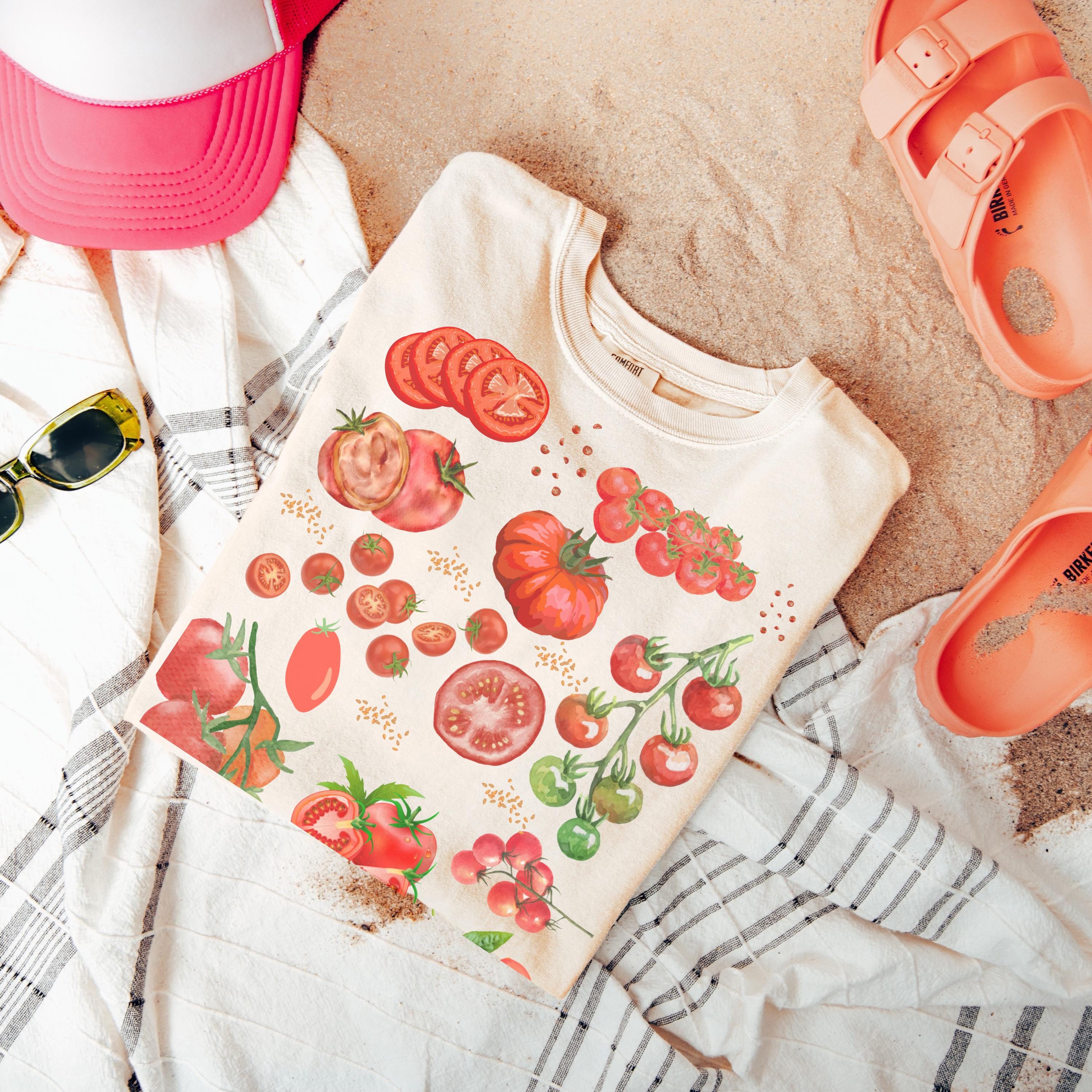 Comfort Colors® Tomato Shirt, Fruit Shirt, Botanical Shirt, Cottagecore Clothing Vegan Shirt, Garden Shirt Vegetable Shirt,Aesthetic Clothes