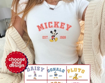 Disney Baby Tee, Disneyworld Trip Crop Top, Bella Canvas Mickey and Friends Croptop, WDW Disneyland Baby Tee, Fantasia Baby Tee