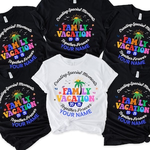 Chemise vacances en famille 2025, Souvenirs ensemble, chemise familiale personnalisée, t-shirts assortis à la famille, t-shirts vacances d&#39;été, chemises vacances en famille